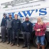 Shaw's employees, left to right, include Jeff Reynolds, Martin Mulverhill, Brent Flaherty, Brian Jones, and Jenny Hawkes.They delivered to blankets Tuesday to LCA.